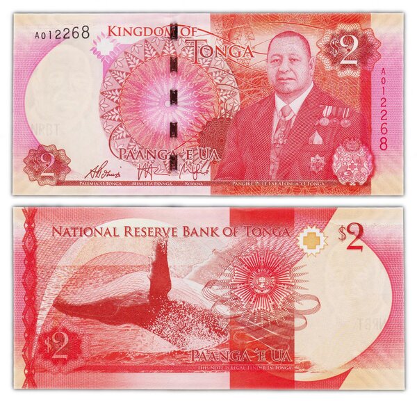 Billet de collection 2 pa'anga 2015 tonga - neuf - p44