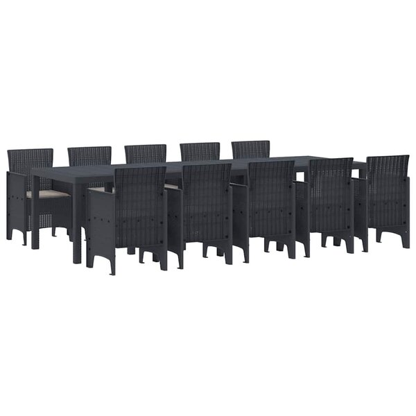 vidaXL Ensemble de salle à manger pour jardin 11 Pièces Anthracite