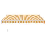 vidaXL Auvent rétractable automatique jaune et blanc 3 5x2 5 m