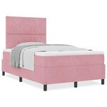 vidaXL Lit à ressorts avec matelas Rose 120 x 200 cm Velours