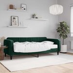 vidaXL Lit de jour avec matelas vert foncé 90x200 cm velours