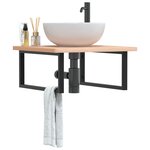 vidaXL Supports d'étagères pour lavabo 2 Pièces noir rectangulaire acier