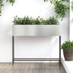 vidaXL Bac de jardin surélevé Argent 100 x 26 x 82 cm Acier galvanisé