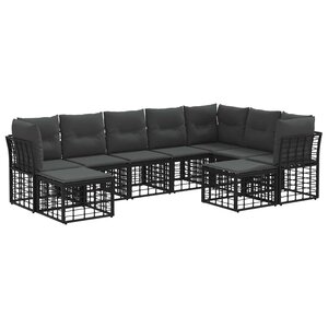 vidaXL Ensemble de canapés d'extérieur Noir et Gris foncé Polyester