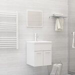 vidaXL Ensemble de meubles de bain 2 Pièces Blanc brillant Aggloméré