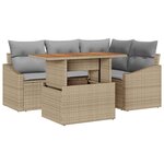 vidaXL Ensemble de salle à manger pour jardin 5 Pièces Beige et gris