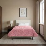 vidaXL Duvet d'hiver Rose 135 x 200 cm Microfibre et polaire Teddy