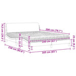 vidaXL Lit avec matelas Dover gris clair 160x200 cm velours