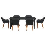 vidaXL Ensemble de 7 pièces jardin en poly rotin noir