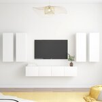 vidaXL Ensemble de meubles TV 6 Pièces Blanc Bois d'ingénierie