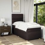 vidaXL Sommier à lattes de lit avec matelas Marron foncé 100x200 cm