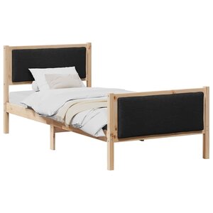 vidaXL Cadre de lit avec tête de lit Noir 90 x 190 cm tissu