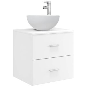 vidaXL Vanité de lavabo mural Blanc 49 5 x 41 x 64 5 cm
