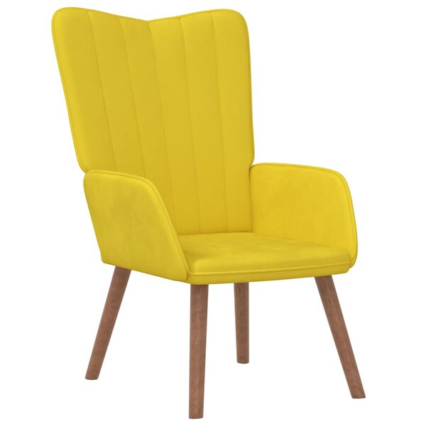 vidaXL Chaise de relaxation Jaune moutarde Velours