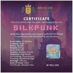 Pièce de monnaie en Argent 15 Dollars g 200 Millésime 2025 The Punk Universe BU SILKPUNK