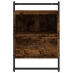 vidaXL Table de chevet murale chêne fumé 40x30x61 cm bois d'ingénierie