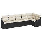 vidaXL Ensemble de salle à manger pour jardin 6 Pièces Noir et Crème