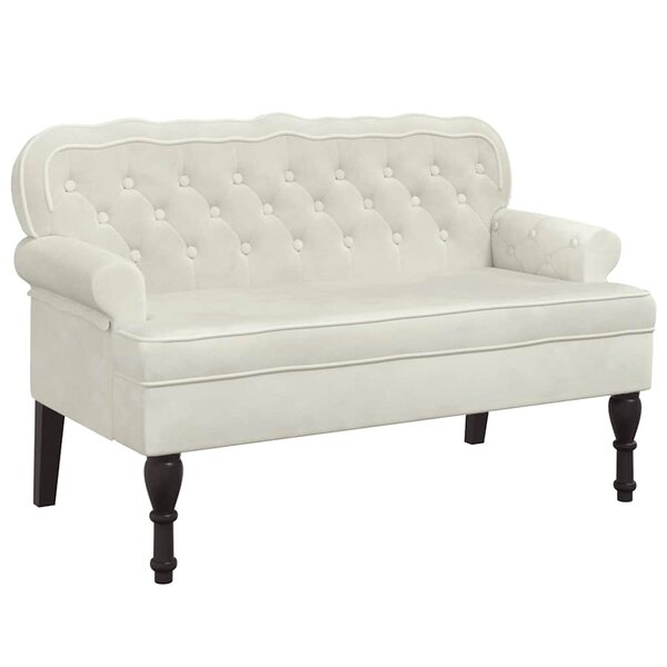 vidaXL Banc avec dossier crème 119 5x64 5x75 cm velours