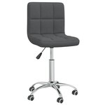vidaXL Chaise pivotante de bureau Gris foncé Tissu