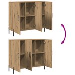 Buffet vidaXL Artisan Chêne 90x34x80 cm en bois d'ingénierie