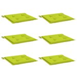 vidaXL Coussins de chaise de jardin lot de 6 vert vif 50x50x3 cm