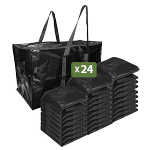 Pack and Move - Lot 24 Grands Sacs Déménagement Rangement Et Transport Ultra Résistant - Réutilisable - Poignées Solides - 100L