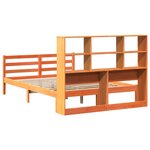 vidaXL Lit bibliothèque sans matelas cire marron 160x200cm bois massif
