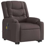 vidaXL Fauteuil inclinable de massage Marron foncé Tissu