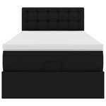 VidaXL Cadre de lit ottoman avec matelas noir 100x200 cm similicuir