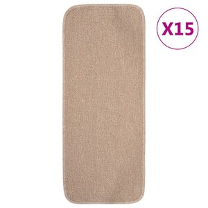 vidaXL Tapis escalier antidérapants 15 Pièces 60x25cm Beige Rectangulaire