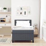 vidaXL Lit Box Spring avec Matelas Gris Foncé 100x200 cm Velours Côtelé