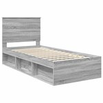vidaXL Cadre de lit Gris Sonoma 90 x 190 cm Pin massif