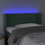 vidaXL Tête de lit à LED Vert foncé 93x16x78/88 cm Velours