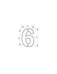 THIRARD - Chiffre 6  laiton  à visser  H.51mm  doré