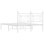 vidaXL Cadre de lit métal sans matelas et tête de lit blanc 135x190 cm