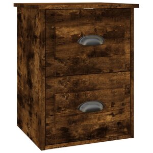 vidaXL Table de chevet murale chêne fumé 41 5x36x53 cm