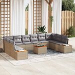 vidaXL Ensemble de canapé de jardin 11 Pièces beige et gris clair