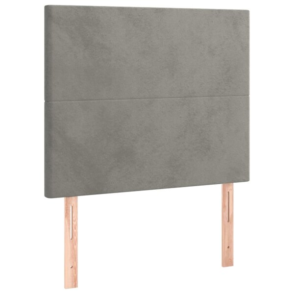 vidaXL Tête de lit Gris clair 100x5x118/128 cm Velours