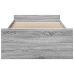 vidaXL Cadre de lit avec tiroirs sans matelas sonoma gris 90x190 cm
