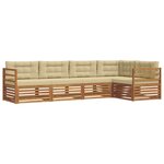 vidaXL Ensemble de canapés d'extérieur 5 Pièces Naturel et Beige