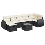 vidaXL Salon de jardin 8 Pièces avec coussins noir résine tressée