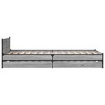 vidaXL Cadre de lit avec tiroirs sans matelas sonoma gris 75x190 cm