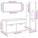 vidaXL Ensemble de meubles de salle de bain 3 Pièces chêne sonoma