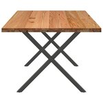 vidaXL Table à manger marron clair bois de chêne massif rectangulaire