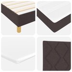 lit à ressort vidaXL avec matelas en marron foncé  100x200 cm  tissu