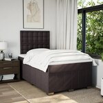 vidaXL Sommier à lattes de lit avec matelas Marron foncé 120x200 cm