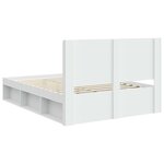 vidaXL Cadre de lit avec rangement et tête de lit Blanc 120 x 190 cm