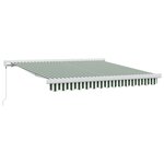 vidaXL Store Rétractable Manuel Vert et Blanc 350x250 cm