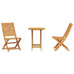 Ensemble de bistro pliable 3 pièces en acacia massif