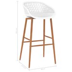vidaXL Chaises de bar lot de 2 blanc